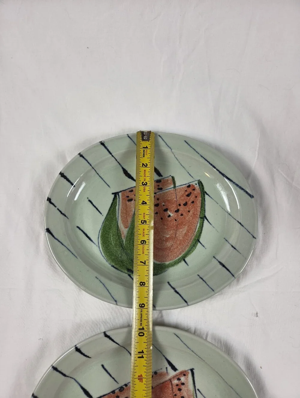Vintage 1970s Hand Paintwd Watermelon Plates 9